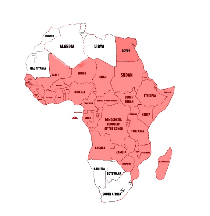 Target countries map for the UAH rollout